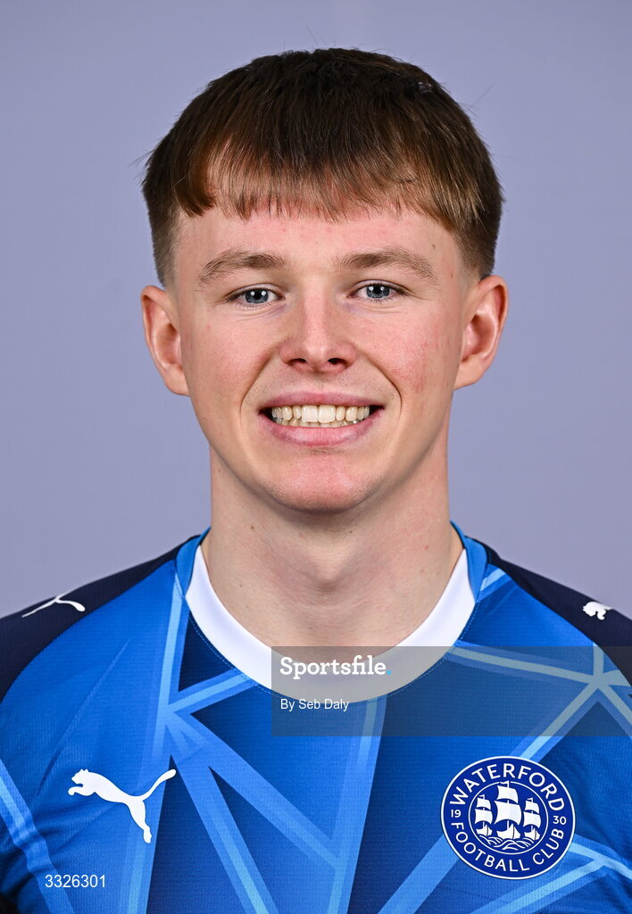 21 January 2026; Conan Noonan during a Waterford FC squad portraits session at the SETU Arena in Carriganore, Waterford. Photo by Seb Daly/Sportsfile