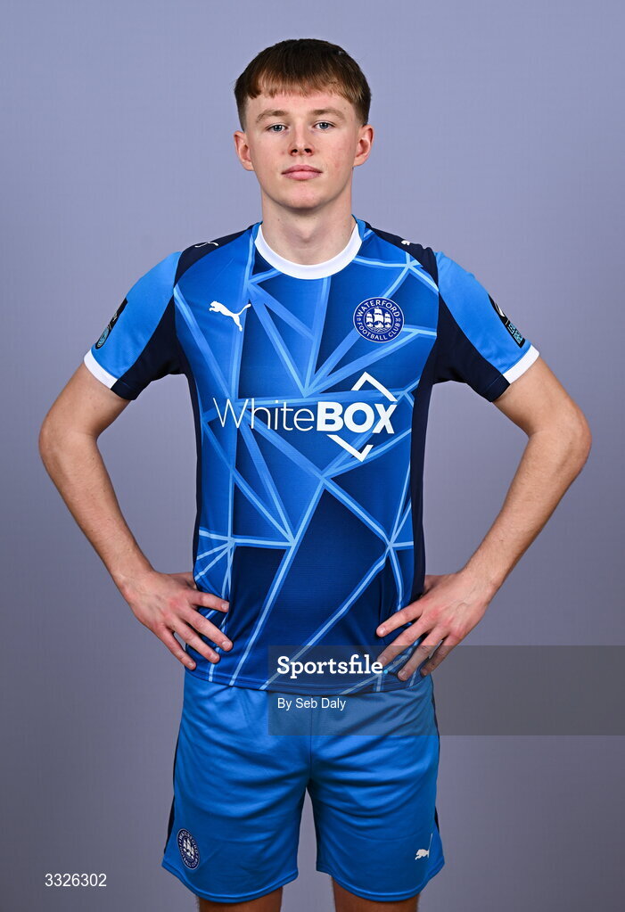 21 January 2026; Conan Noonan during a Waterford FC squad portraits session at the SETU Arena in Carriganore, Waterford. Photo by Seb Daly/Sportsfile