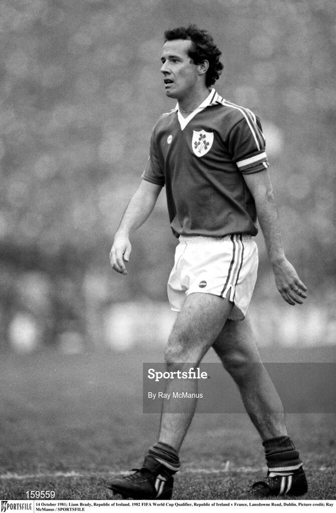 14 October 1981; Liam Brady, Republic of Ireland. 1982 FIFA World Cup Qualifier, Republic of Ireland v France, Lansdowne Road, Dublin. Picture credit: Ray McManus / SPORTSFILE