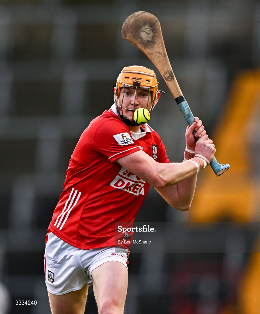 25 January 2026; Shane Barrett of Cork during the Allianz Hurling League Division 1A match between Cork and Waterford at SuperValu Páirc Uí Chaoimh in Cork. Photo by Ben McShane/Sportsfile