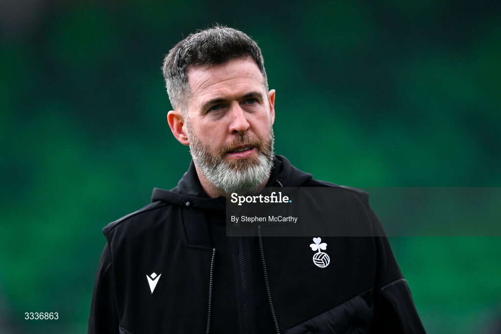31 January 2026; Shamrock Rovers manager Stephen Bradley before the 2026 Men's President's Cup final match between Shamrock Rovers and Derry City at Tallaght Stadium in Dublin. Photo by Stephen McCarthy/Sportsfile