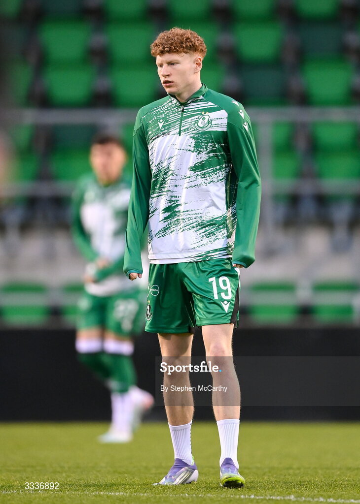 31 January 2026; Adam Brennan of Shamrock Rovers before the 2026 Men's President's Cup final match between Shamrock Rovers and Derry City at Tallaght Stadium in Dublin. Photo by Stephen McCarthy/Sportsfile