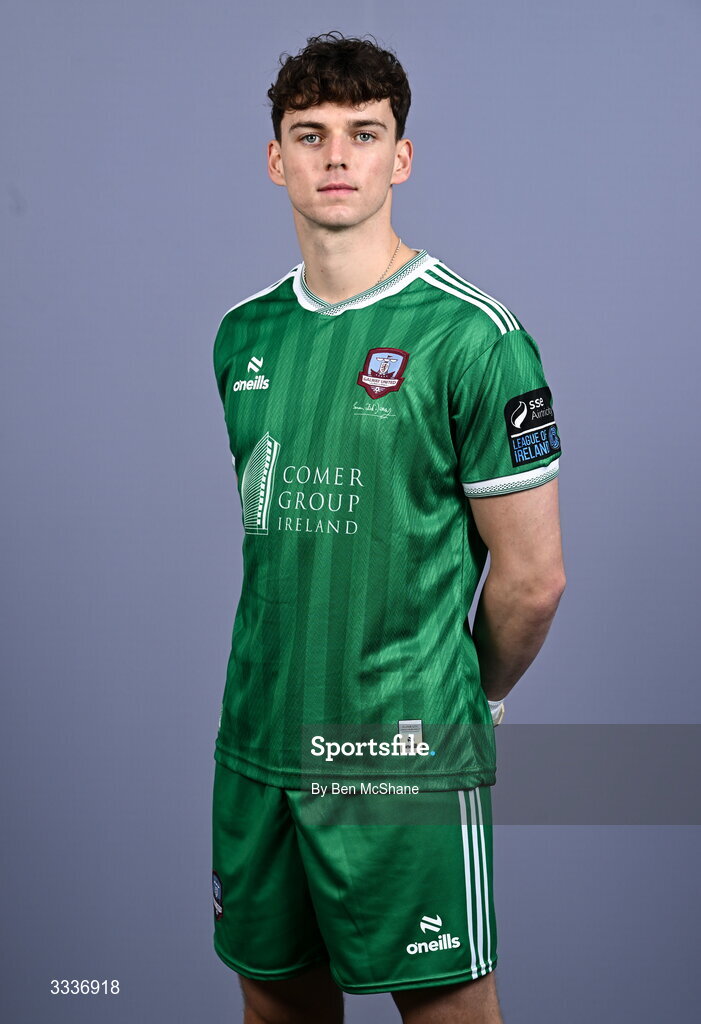 31 January 2026; Goalkeeper Evan Watts during a Galway United squad portraits session at Galway United FC Shop in Galway. Photo by Ben McShane/Sportsfile