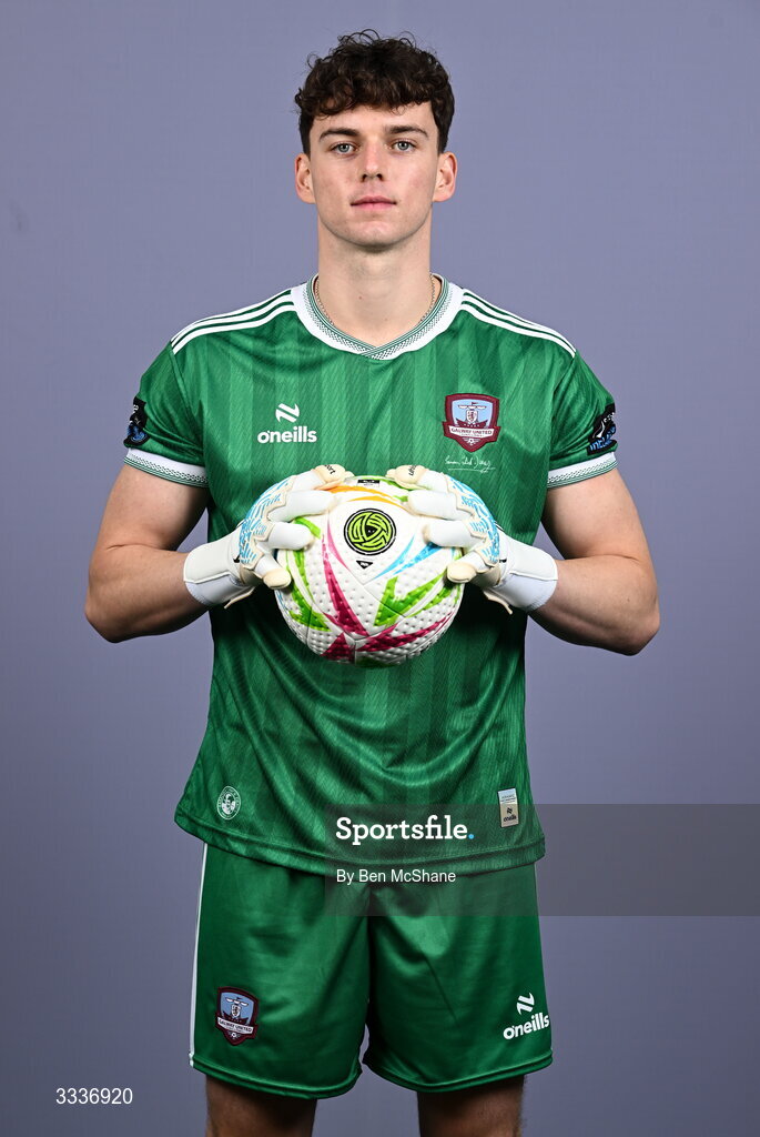 31 January 2026; Goalkeeper Evan Watts during a Galway United squad portraits session at Galway United FC Shop in Galway. Photo by Ben McShane/Sportsfile