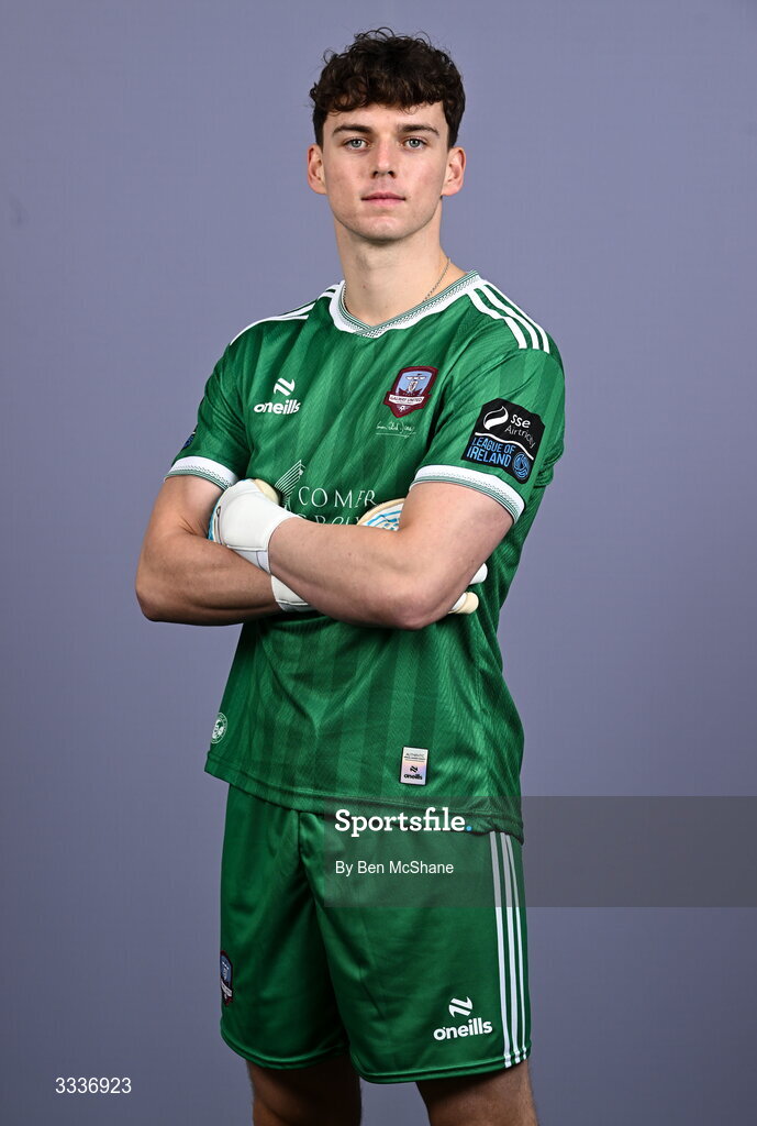 31 January 2026; Goalkeeper Evan Watts during a Galway United squad portraits session at Galway United FC Shop in Galway. Photo by Ben McShane/Sportsfile