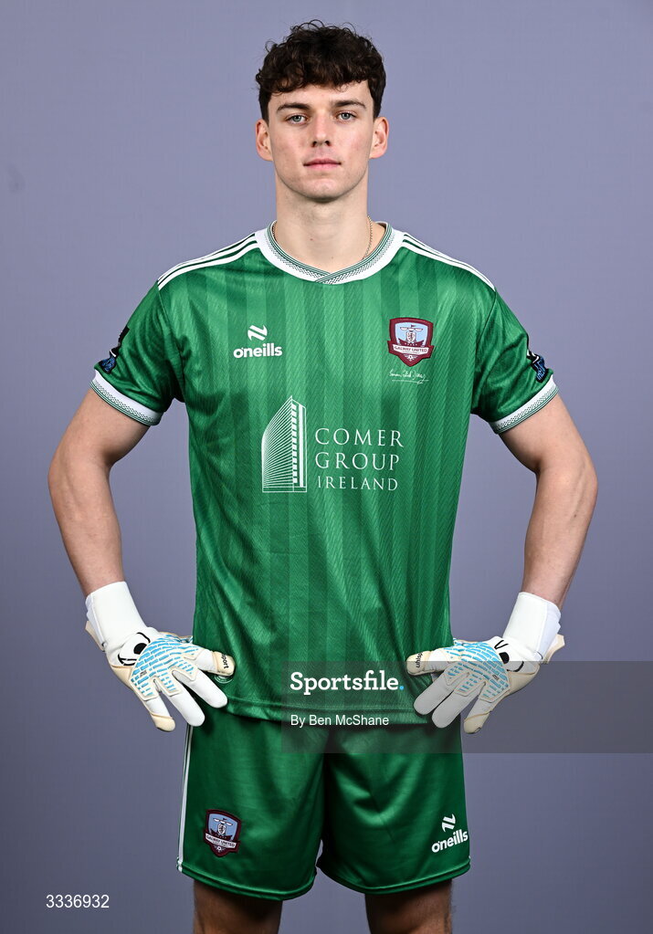 31 January 2026; Goalkeeper Evan Watts during a Galway United squad portraits session at Galway United FC Shop in Galway. Photo by Ben McShane/Sportsfile