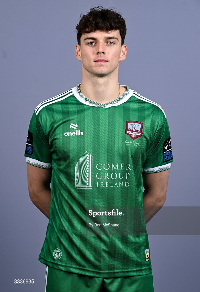 31 January 2026; Goalkeeper Evan Watts during a Galway United squad portraits session at Galway United FC Shop in Galway. Photo by Ben McShane/Sportsfile