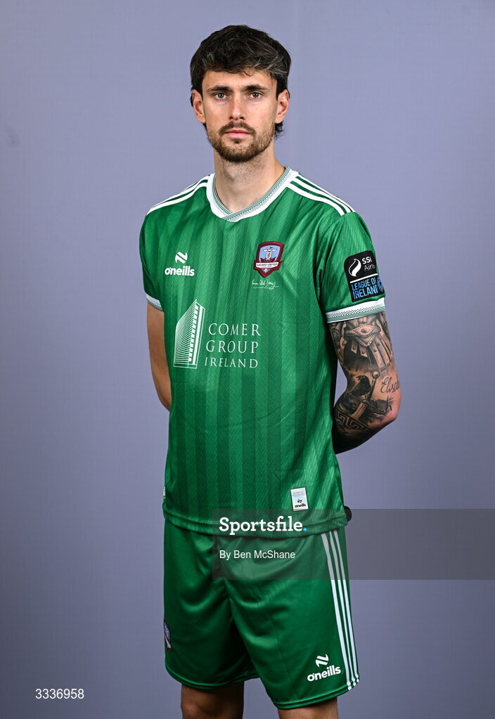 31 January 2026; Goalkeeper Hugo Cunha during a Galway United squad portraits session at Galway United FC Shop in Galway. Photo by Ben McShane/Sportsfile