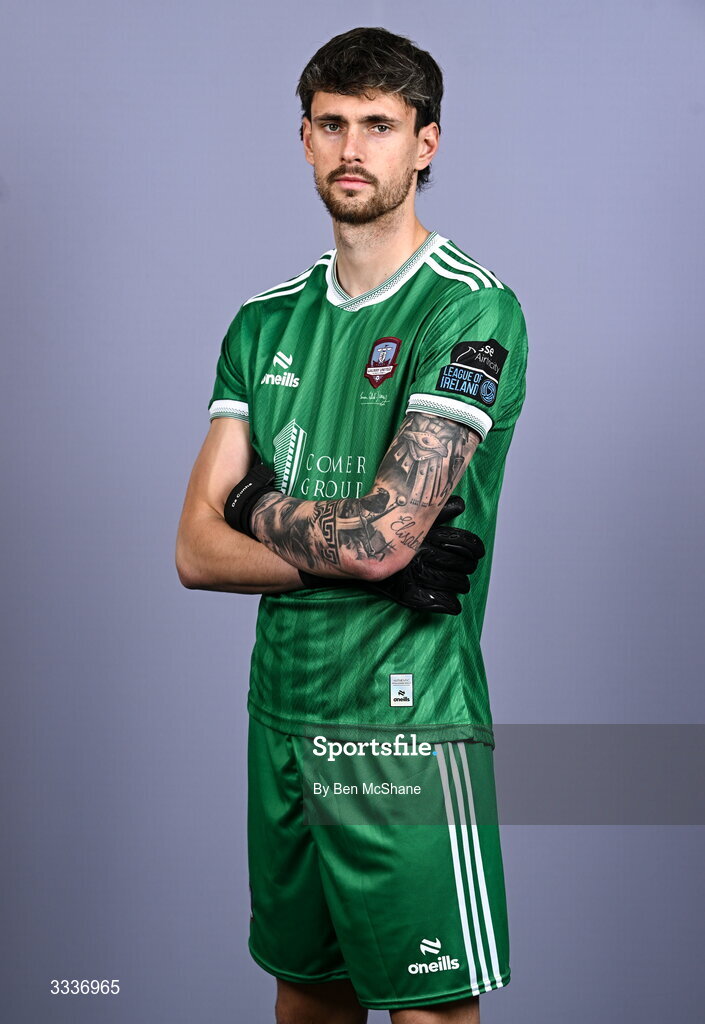 31 January 2026; Goalkeeper Hugo Cunha during a Galway United squad portraits session at Galway United FC Shop in Galway. Photo by Ben McShane/Sportsfile