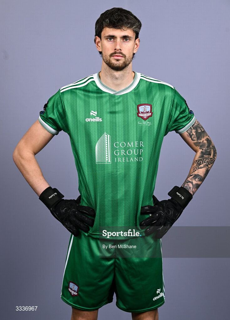 31 January 2026; Goalkeeper Hugo Cunha during a Galway United squad portraits session at Galway United FC Shop in Galway. Photo by Ben McShane/Sportsfile
