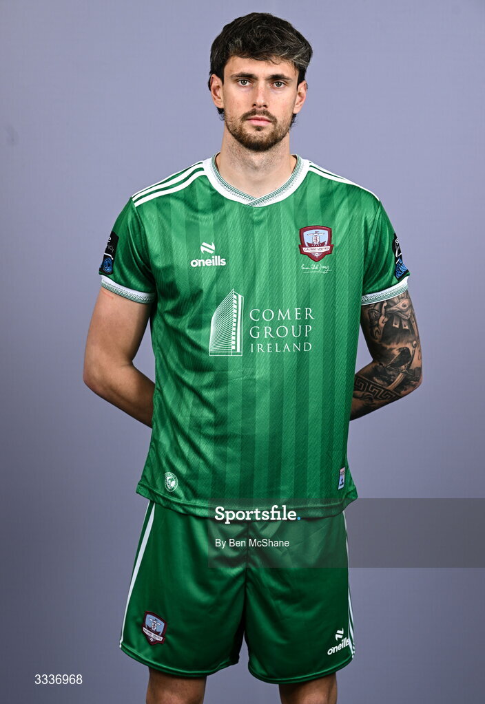 31 January 2026; Goalkeeper Hugo Cunha during a Galway United squad portraits session at Galway United FC Shop in Galway. Photo by Ben McShane/Sportsfile