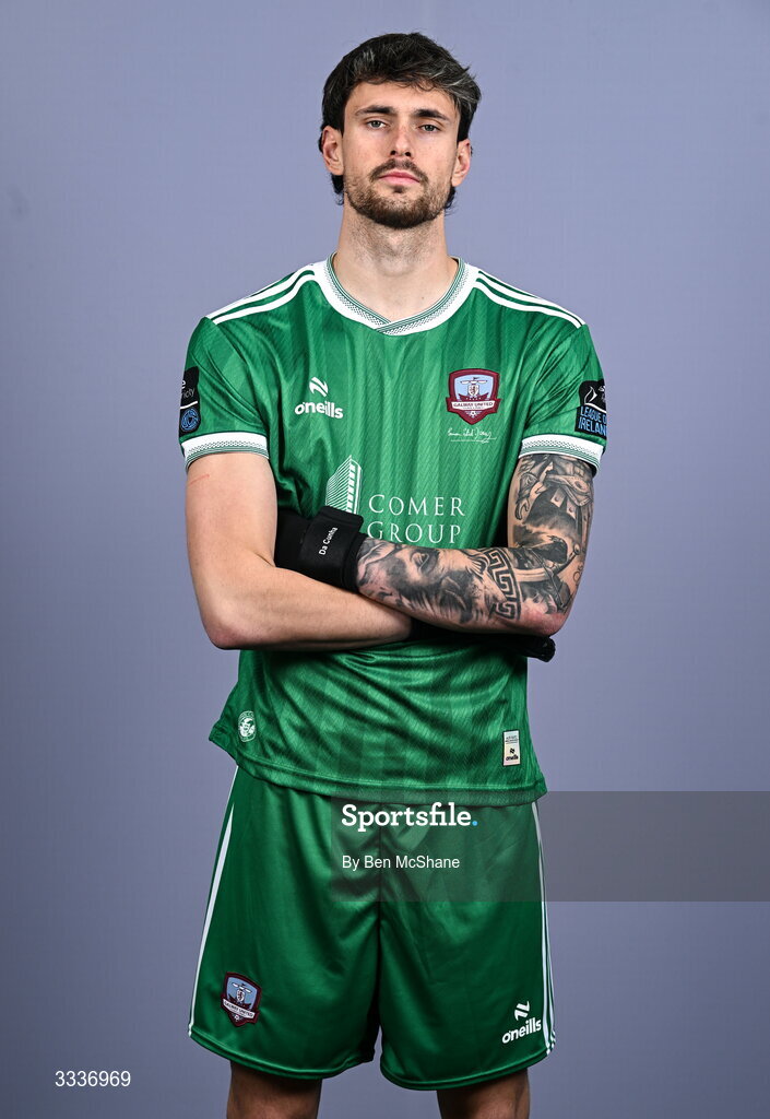 31 January 2026; Goalkeeper Hugo Cunha during a Galway United squad portraits session at Galway United FC Shop in Galway. Photo by Ben McShane/Sportsfile