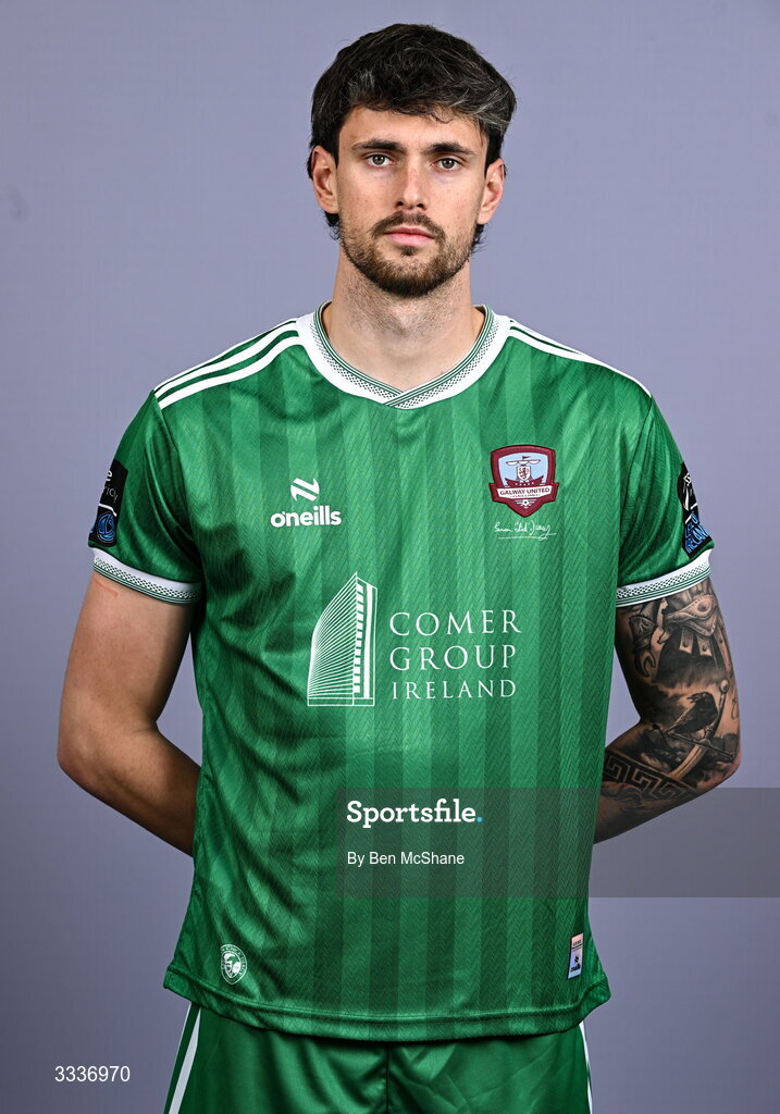 31 January 2026; Goalkeeper Hugo Cunha during a Galway United squad portraits session at Galway United FC Shop in Galway. Photo by Ben McShane/Sportsfile