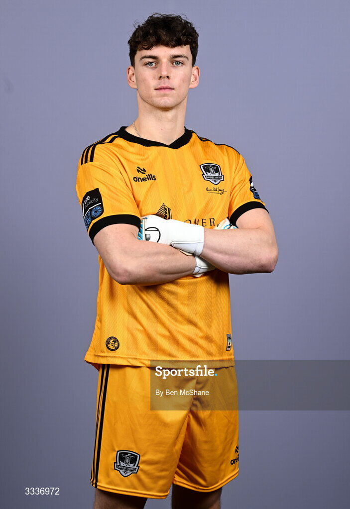31 January 2026; Goalkeeper Evan Watts during a Galway United squad portraits session at Galway United FC Shop in Galway. Photo by Ben McShane/Sportsfile