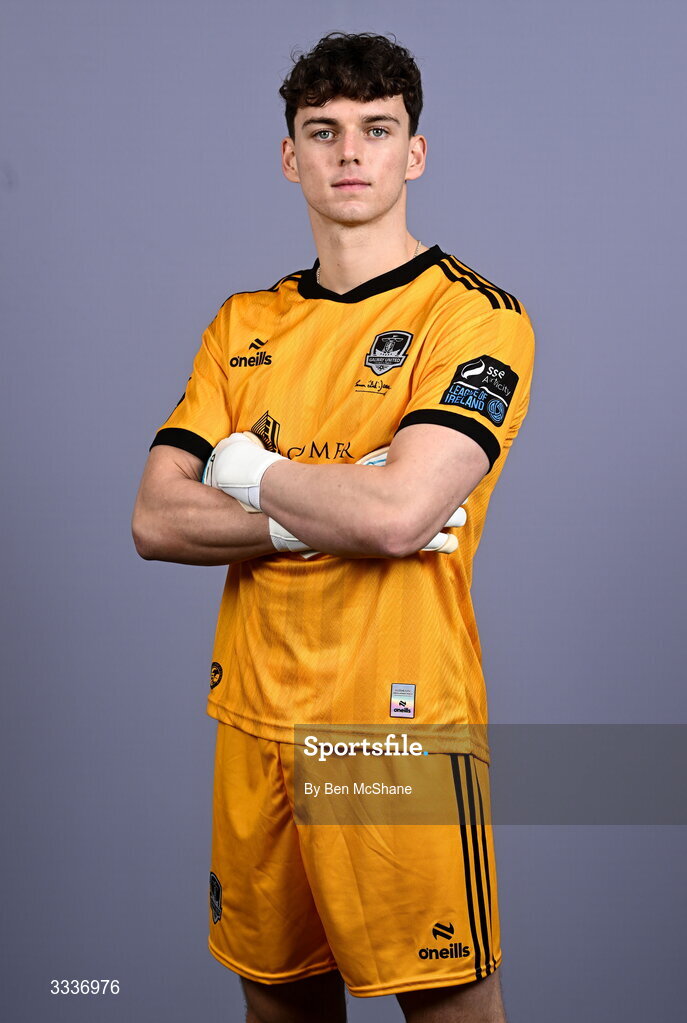 31 January 2026; Goalkeeper Evan Watts during a Galway United squad portraits session at Galway United FC Shop in Galway. Photo by Ben McShane/Sportsfile