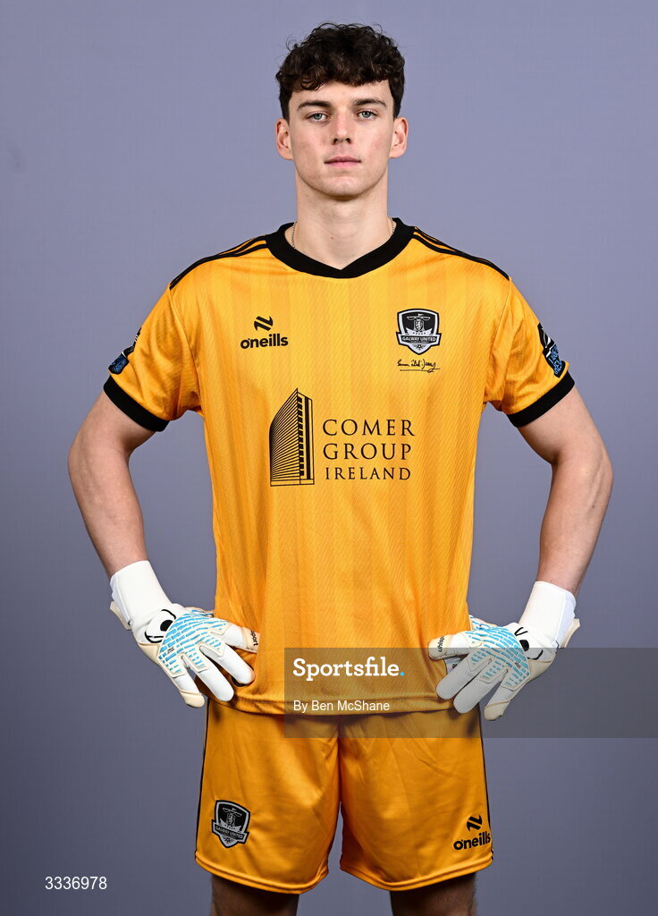 31 January 2026; Goalkeeper Evan Watts during a Galway United squad portraits session at Galway United FC Shop in Galway. Photo by Ben McShane/Sportsfile