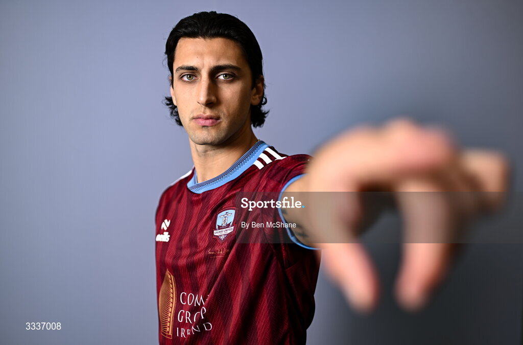 31 January 2026; Gianfranco Facchineri during a Galway United squad portraits session at Galway United FC Shop in Galway. Photo by Ben McShane/Sportsfile