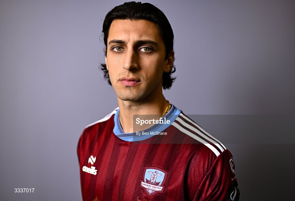 31 January 2026; Gianfranco Facchineri during a Galway United squad portraits session at Galway United FC Shop in Galway. Photo by Ben McShane/Sportsfile
