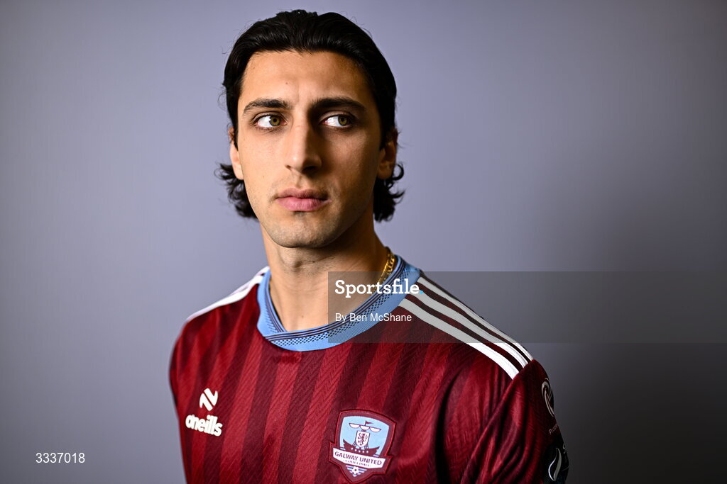 31 January 2026; Gianfranco Facchineri during a Galway United squad portraits session at Galway United FC Shop in Galway. Photo by Ben McShane/Sportsfile