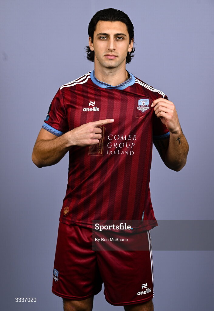 31 January 2026; Gianfranco Facchineri during a Galway United squad portraits session at Galway United FC Shop in Galway. Photo by Ben McShane/Sportsfile
