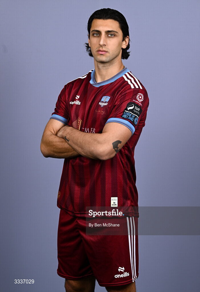 31 January 2026; Gianfranco Facchineri during a Galway United squad portraits session at Galway United FC Shop in Galway. Photo by Ben McShane/Sportsfile