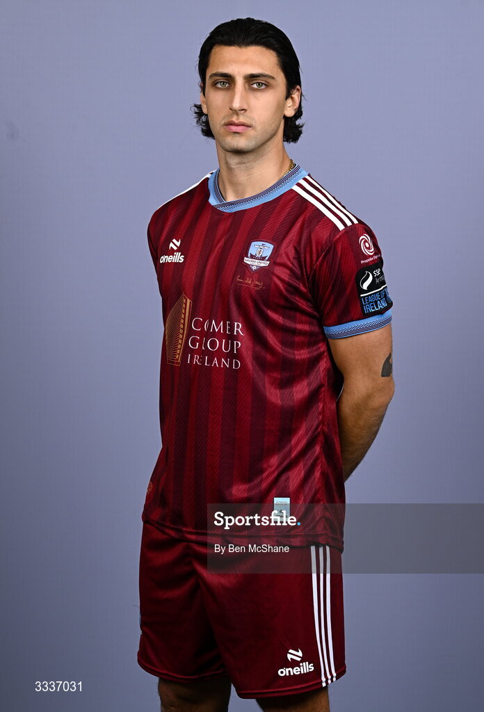 31 January 2026; Gianfranco Facchineri during a Galway United squad portraits session at Galway United FC Shop in Galway. Photo by Ben McShane/Sportsfile