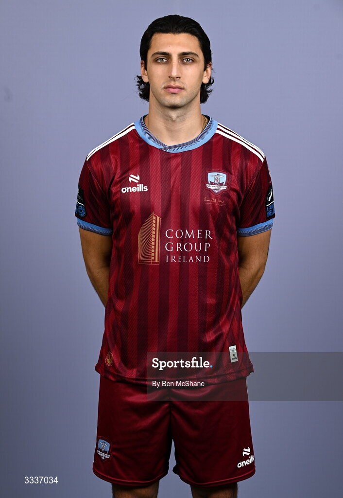 31 January 2026; Gianfranco Facchineri during a Galway United squad portraits session at Galway United FC Shop in Galway. Photo by Ben McShane/Sportsfile