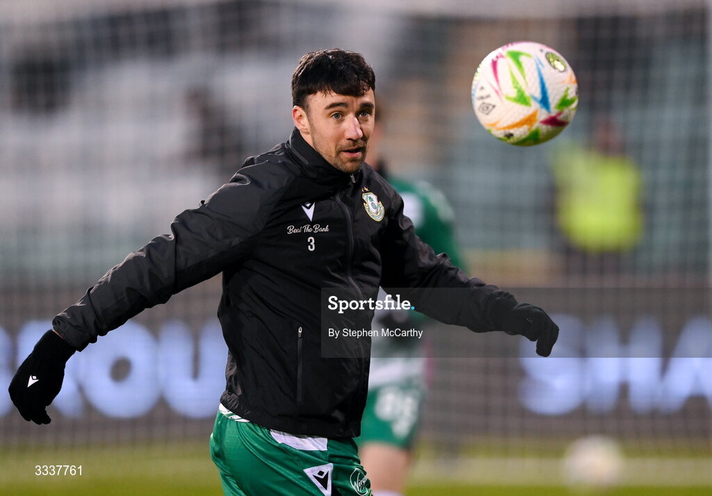 31 January 2026; Enda Stevens of Shamrock Rovers before the 2026 Men's President's Cup final match between Shamrock Rovers and Derry City at Tallaght Stadium in Dublin. Photo by Stephen McCarthy/Sportsfile