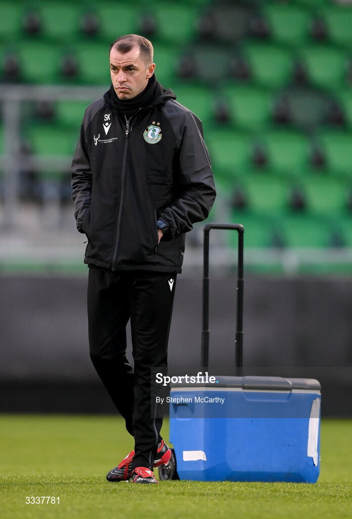 31 January 2026; Shamrock Rovers coach Sean Kavanagh before the 2026 Men's President's Cup final match between Shamrock Rovers and Derry City at Tallaght Stadium in Dublin. Photo by Stephen McCarthy/Sportsfile