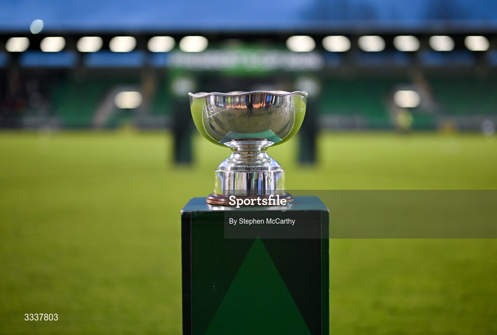 31 January 2026; The FAI President's Cup before the 2026 Men's President's Cup final match between Shamrock Rovers and Derry City at Tallaght Stadium in Dublin. Photo by Stephen McCarthy/Sportsfile