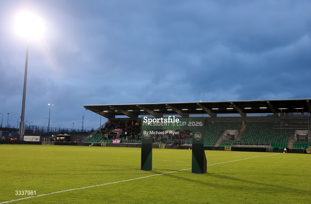 31 January 2026; A general view before the 2026 Men's President's Cup final match between Shamrock Rovers and Derry City at Tallaght Stadium in Dublin. Photo by Michael P Ryan/Sportsfile