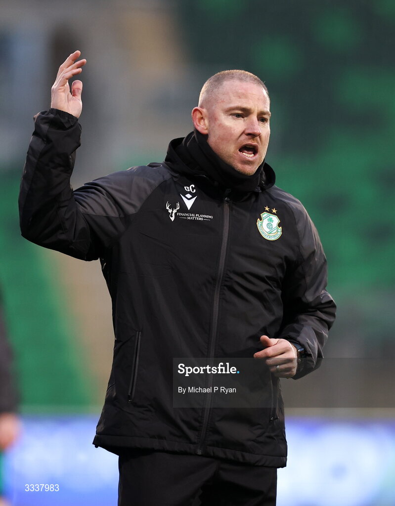 31 January 2026; Shamrock Rovers assistant coach Glenn Cronin before the 2026 Men's President's Cup final match between Shamrock Rovers and Derry City at Tallaght Stadium in Dublin. Photo by Michael P Ryan/Sportsfile
