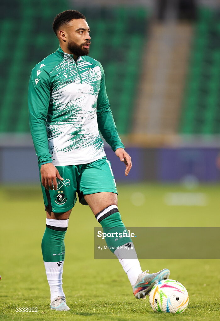 31 January 2026; Jake Mulraney of Shamrock Rovers before the 2026 Men's President's Cup final match between Shamrock Rovers and Derry City at Tallaght Stadium in Dublin. Photo by Michael P Ryan/Sportsfile