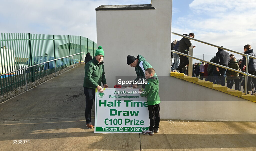 1 February 2026; A half time draw tickets stall is set up before the Allianz Football League Division 1 match between Donegal and Kerry at Fr Tierney Park in Ballyshannon, Donegal. Photo by Oliver McVeigh/Sportsfile