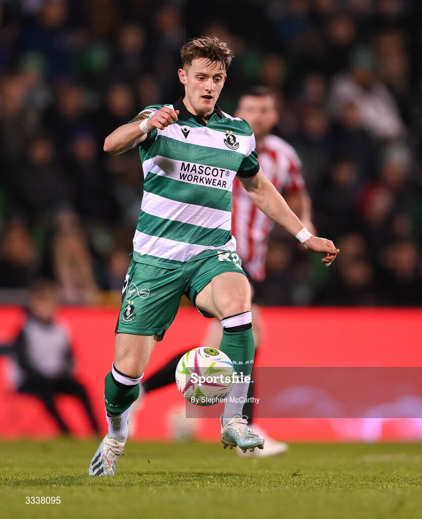 31 January 2026; John McGovern of Shamrock Rovers during the 2026 Men's President's Cup final match between Shamrock Rovers and Derry City at Tallaght Stadium in Dublin. Photo by Stephen McCarthy/Sportsfile