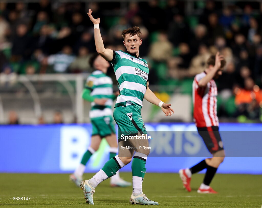 31 January 2026; John McGovern of Shamrock Rovers during the 2026 Men's President's Cup final match between Shamrock Rovers and Derry City at Tallaght Stadium in Dublin. Photo by Michael P Ryan/Sportsfile