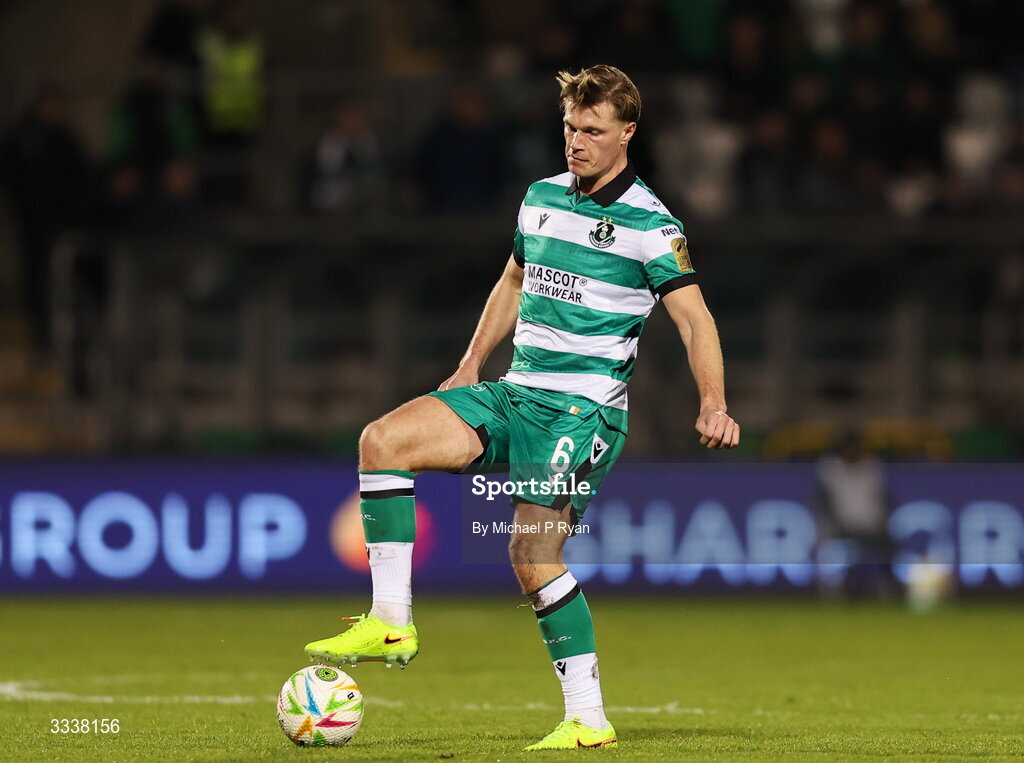 31 January 2026; Daniel Cleary of Shamrock Rovers during the 2026 Men's President's Cup final match between Shamrock Rovers and Derry City at Tallaght Stadium in Dublin. Photo by Michael P Ryan/Sportsfile