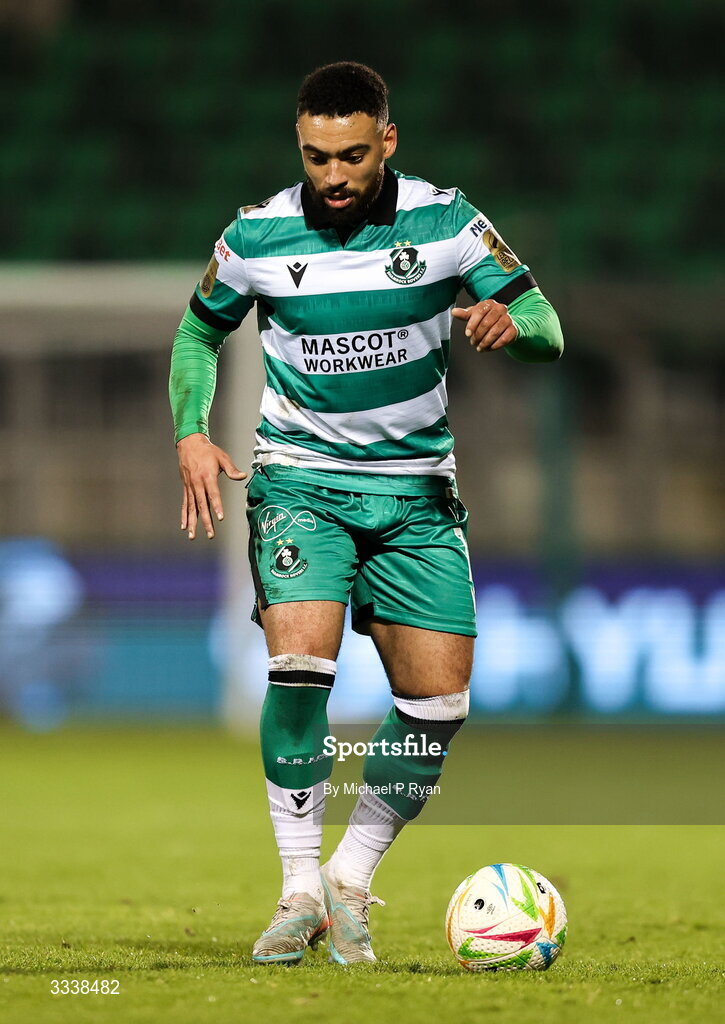 31 January 2026; Jake Mulraney of Shamrock Rovers during the 2026 Men's President's Cup final match between Shamrock Rovers and Derry City at Tallaght Stadium in Dublin. Photo by Michael P Ryan/Sportsfile