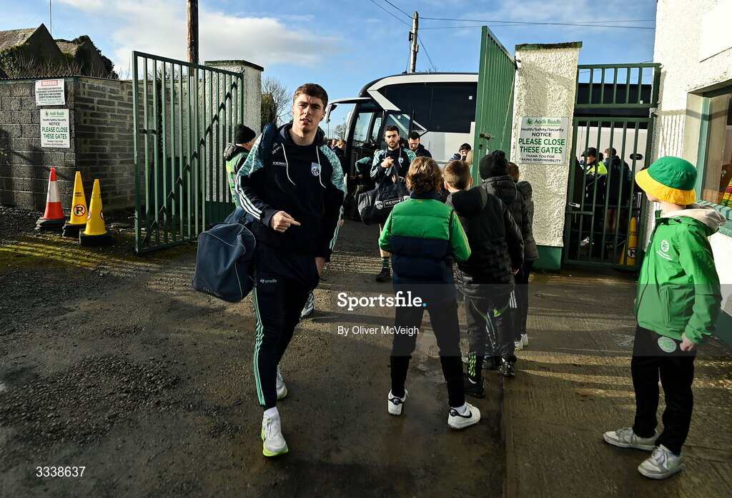 1 February 2026; Armin Heinrich of Kerry arrives for the Allianz Football League Division 1 match between Donegal and Kerry at Fr Tierney Park in Ballyshannon, Donegal. Photo by Oliver McVeigh/Sportsfile