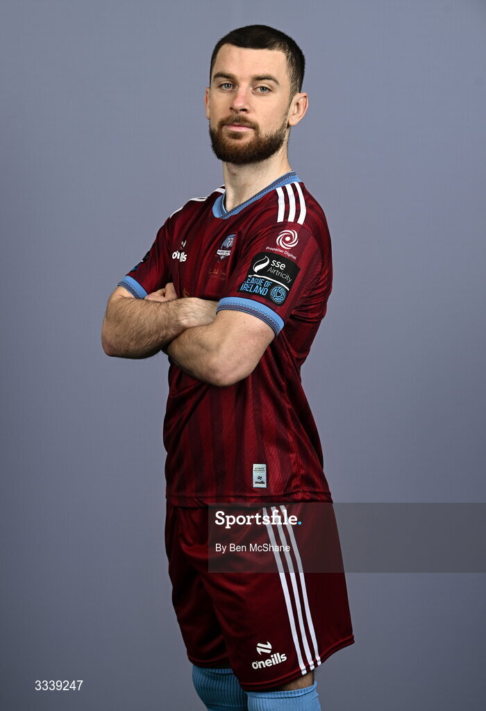 31 January 2026; Aaron Bolger during a Galway United squad portraits session at Galway United FC Shop in Galway. Photo by Ben McShane/Sportsfile