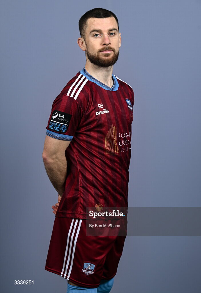 31 January 2026; Aaron Bolger during a Galway United squad portraits session at Galway United FC Shop in Galway. Photo by Ben McShane/Sportsfile