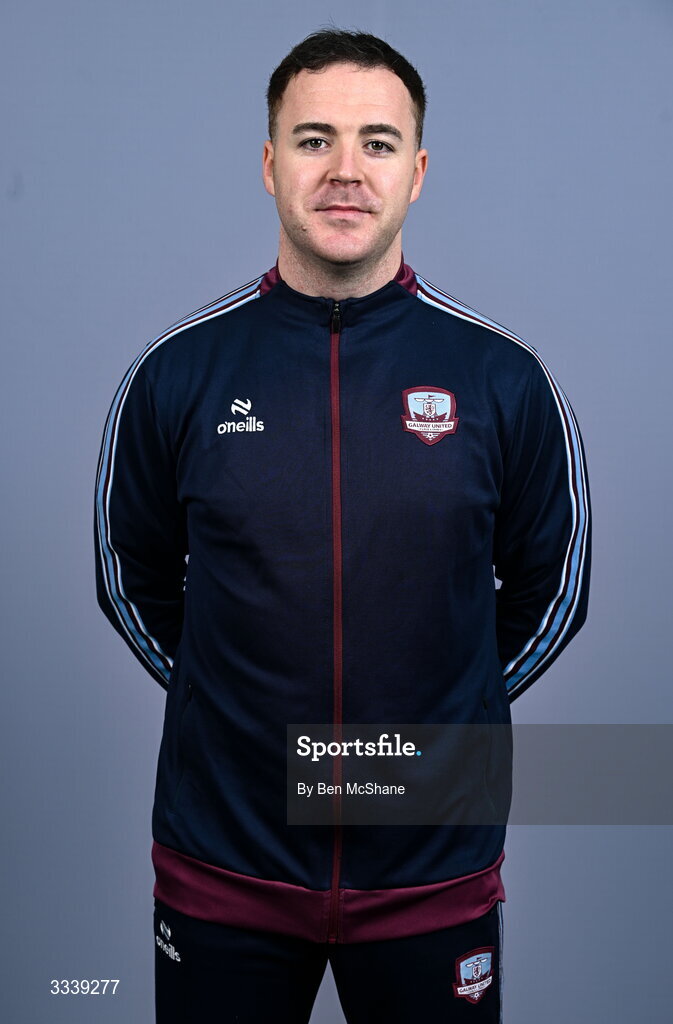 31 January 2026; Athletic therapist Richard Grier during a Galway United squad portraits session at Galway United FC Shop in Galway. Photo by Ben McShane/Sportsfile