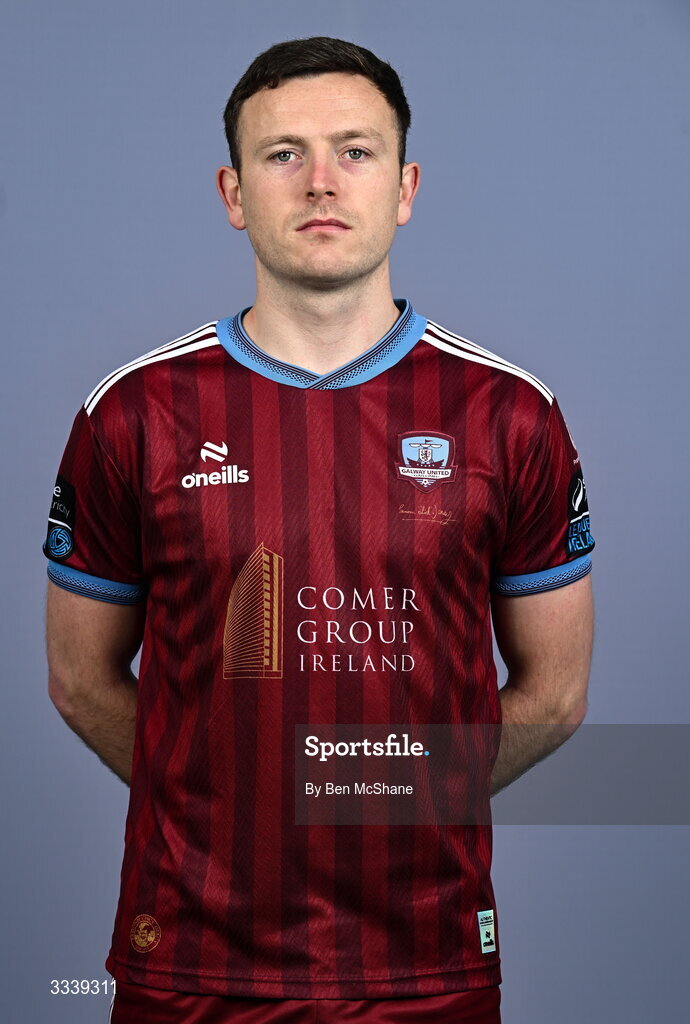 31 January 2026; Killian Brouder during a Galway United squad portraits session at Galway United FC Shop in Galway. Photo by Ben McShane/Sportsfile