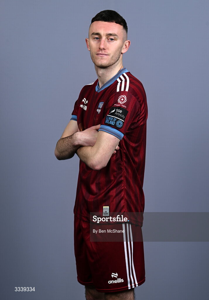 31 January 2026; Lee Devitt during a Galway United squad portraits session at Galway United FC Shop in Galway. Photo by Ben McShane/Sportsfile