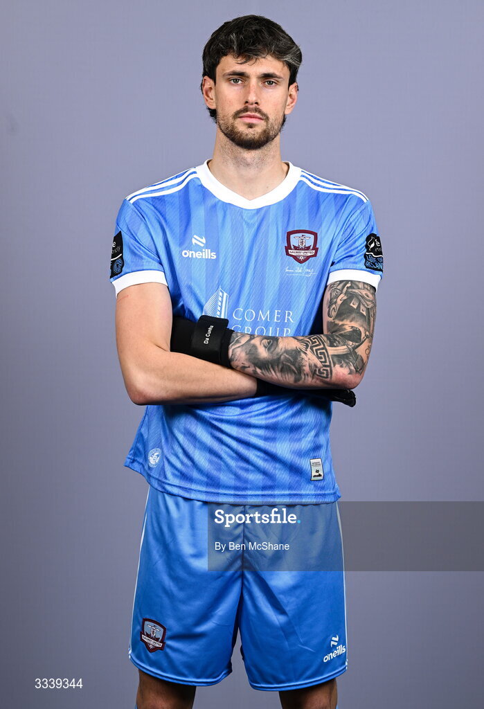 31 January 2026; Goalkeeper Hugo Cunha during a Galway United squad portraits session at Galway United FC Shop in Galway. Photo by Ben McShane/Sportsfile