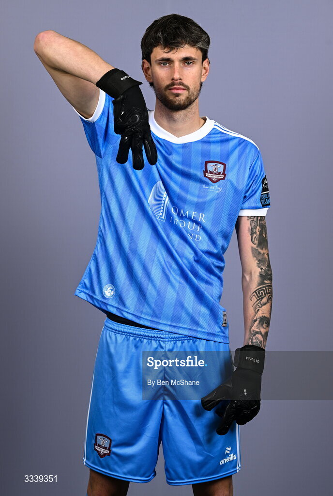 31 January 2026; Goalkeeper Hugo Cunha during a Galway United squad portraits session at Galway United FC Shop in Galway. Photo by Ben McShane/Sportsfile
