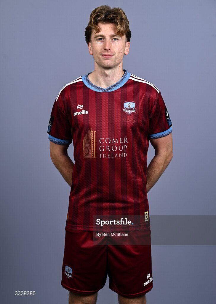 31 January 2026; David Hurley during a Galway United squad portraits session at Galway United FC Shop in Galway. Photo by Ben McShane/Sportsfile