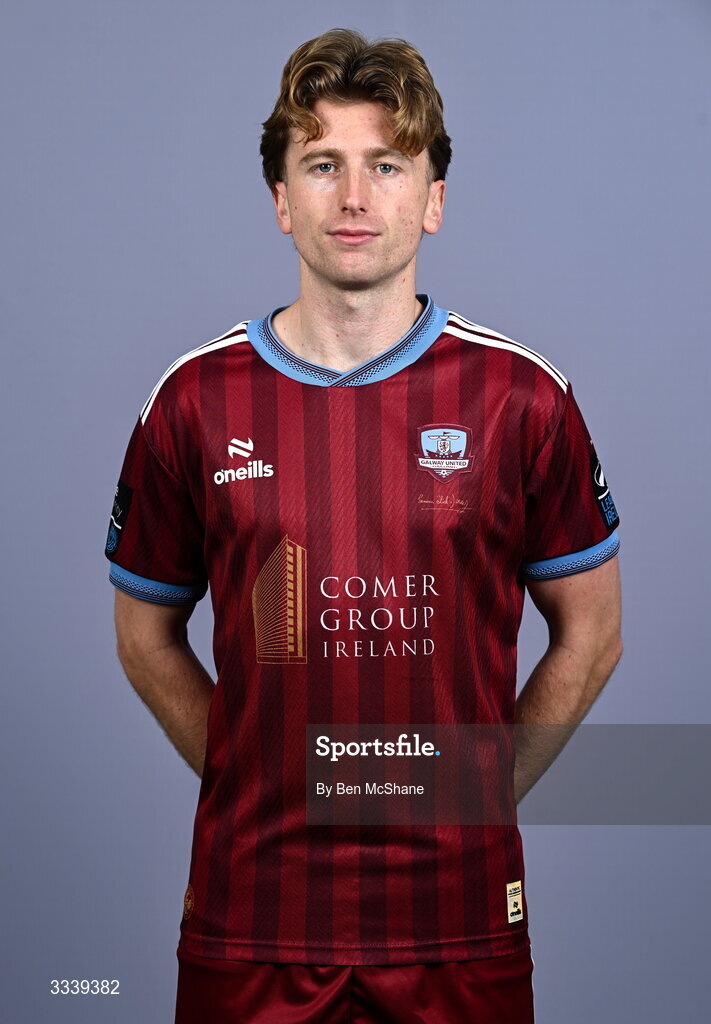31 January 2026; David Hurley during a Galway United squad portraits session at Galway United FC Shop in Galway. Photo by Ben McShane/Sportsfile