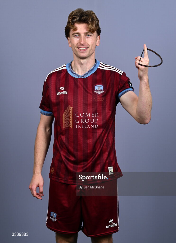 31 January 2026; David Hurley during a Galway United squad portraits session at Galway United FC Shop in Galway. Photo by Ben McShane/Sportsfile