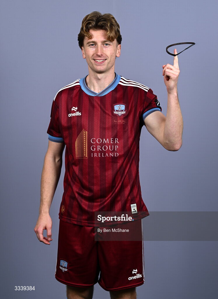 31 January 2026; David Hurley during a Galway United squad portraits session at Galway United FC Shop in Galway. Photo by Ben McShane/Sportsfile